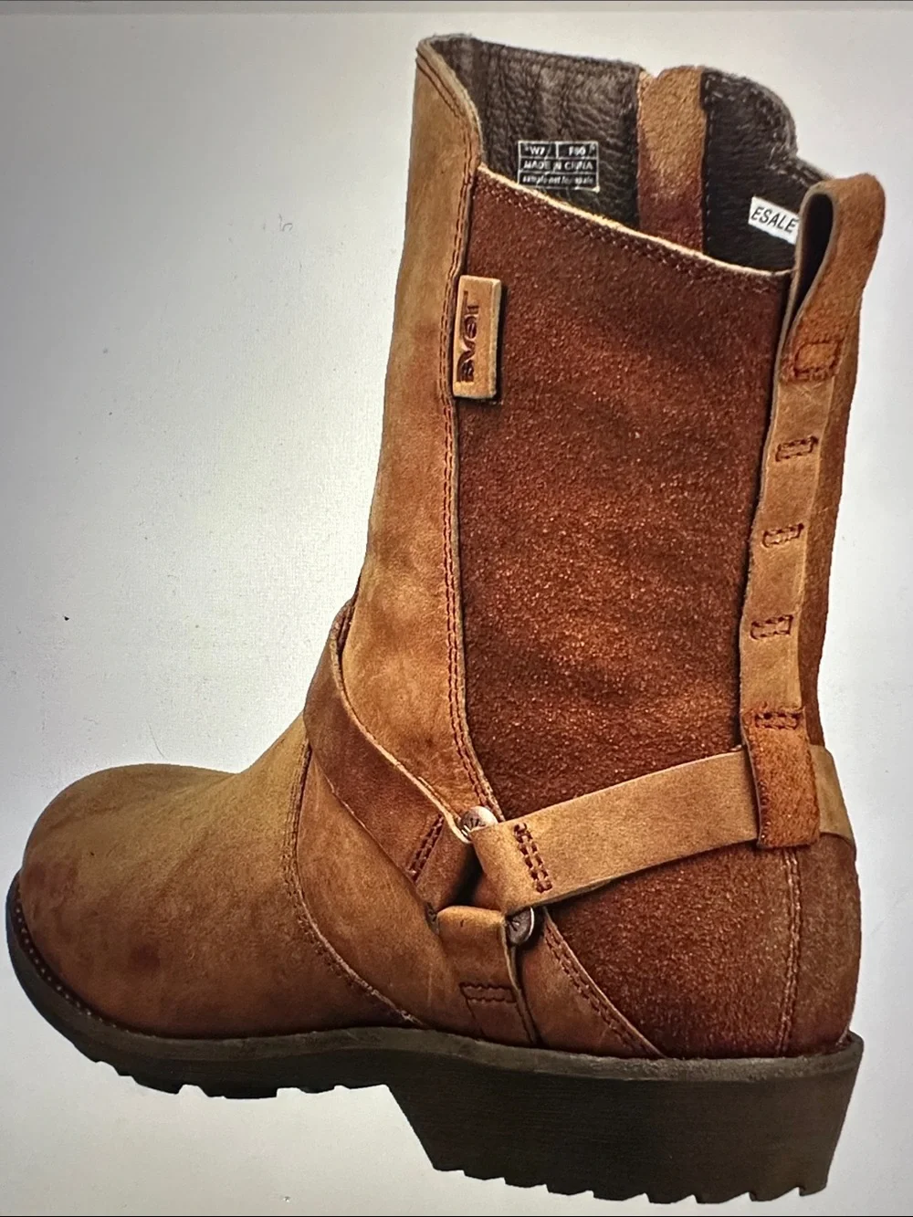 Teva De La Vina Brown Leather Zip Waterproof Boots